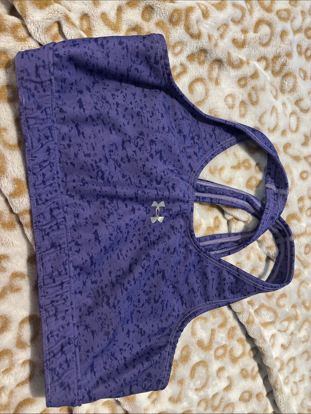 Under Armour Violet/Purple Strappy Sports Bra with Speckle Print